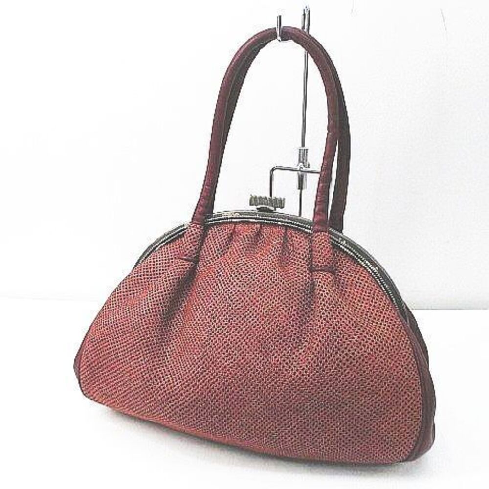 Hand bag Mesh Beads Japanese Western Bordeaux Purple